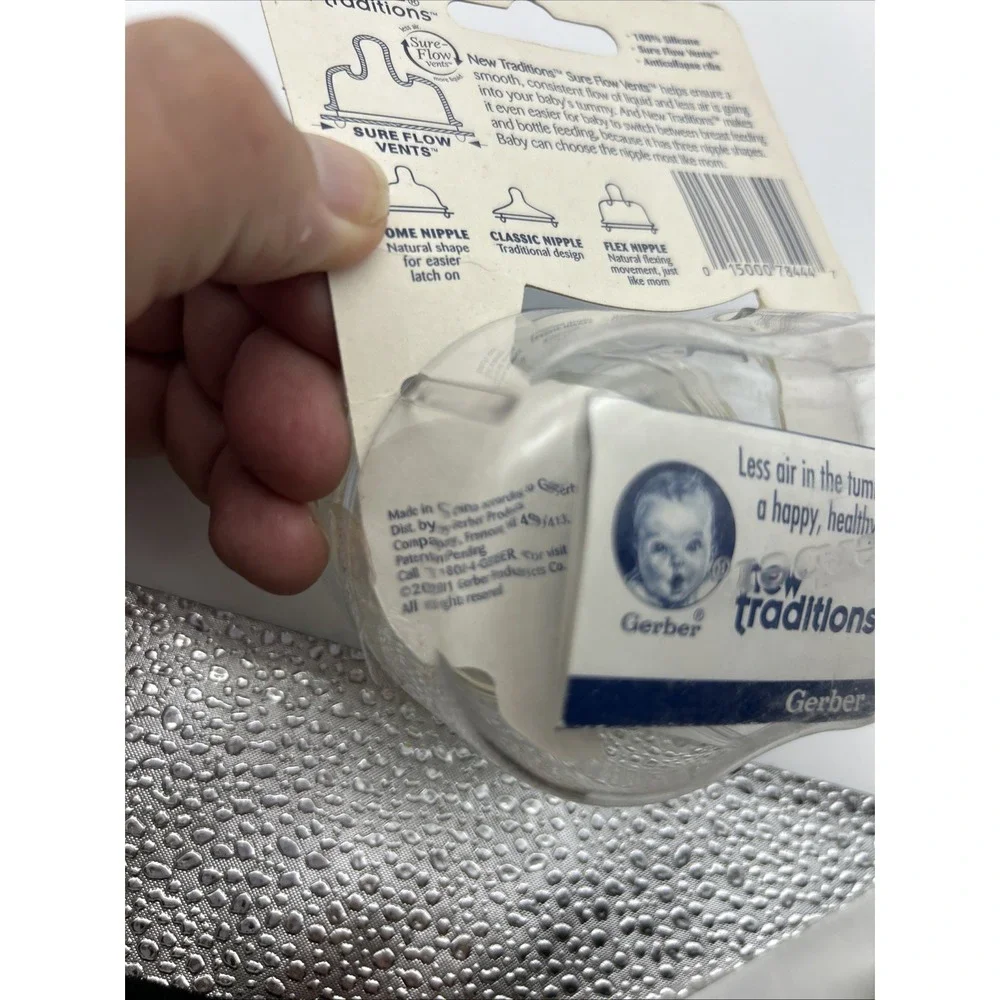 Gerber New Traditions Mouth Flex Nipple 2-Pack Medium Flow 78444 VTG 2001